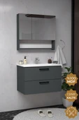Teta Home Batum 65 Cm Mdf Banyo Dolabı Seti  Antrasit thumbnail 1