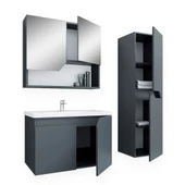 Teta Home Napoli 65 Cm Mdf Banyo Dolabı Seti + Boy Dolabı  Antrasit - 2