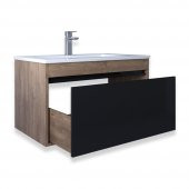 Teta Home Mersin 65 cm Mdf Banyo Lavabolu Alt Dolap  Kafkas Meşe-Siyah - 2