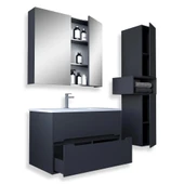 Teta Home Madrid 65 cm MDF Banyo Dolabı Seti ve Boy Dolabı  Antrasit - 2