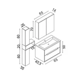 Teta Home Madrid 65 cm MDF Banyo Dolabı Seti ve Boy Dolabı  Antrasit - 5
