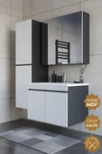 Teta Home Tokyo 65 Cm Mdf Banyo Dolabı Seti + Boy Dolabı  Antrasit-Beyaz thumbnail 1