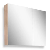 Teta Home Tokyo 80CM Mdf Banyo Üst Aynalı Dolap  Teak-Beyaz - 1