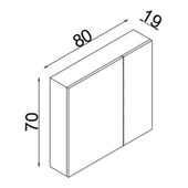 Teta Home Tokyo 80CM Mdf Banyo Üst Aynalı Dolap  Teak-Beyaz - 3