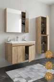 Teta Home Tokyo 80 Cm Mdf Banyo Dolabı Seti +Boy Dolabı  Atlantik Çam thumbnail 2