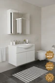 Teta Home Kahire 80 Cm Mdf Banyo Dolabı Seti  Beyaz thumbnail 1