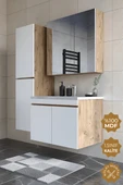 Teta Home Tokyo 80 Cm Mdf Banyo Dolabı Seti +Boy Dolabı  Atlantik Çam-Beyaz thumbnail 1