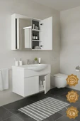 Teta Home Kahire 65 Cm Mdf Banyo Dolabı Seti  Beyaz thumbnail 2