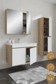Teta Home Tokyo 80 Cm Mdf Banyo Dolabı Seti +Boy Dolabı  Atlantik Çam-Beyaz thumbnail 2