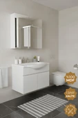 Teta Home Kahire 65 Cm Mdf Banyo Dolabı Seti  Beyaz thumbnail 1