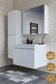 Teta Home Tokyo 80 Cm Mdf Banyo Dolabı Seti +Boy Dolabı  Beyaz thumbnail 1