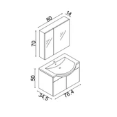 Teta Home Kahire 80 Cm Mdf Banyo Dolabı Seti  Atlantik Çam thumbnail 5