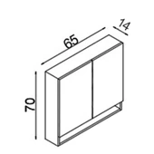 Teta Home Batum 65 Cm Mdf Banyo Üst Aynalı Dolap  Atlantik Çam - 3
