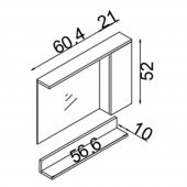 Teta Home Eko 65 Cm Mdf Banyo Aynalı Üst Dolap  Beyaz-Antrasit - 3