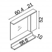 Teta Home Eko 65 Cm Mdf Banyo Aynalı Üst Dolap  Antrasit-Beyaz - 3