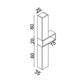 Teta Home Madrid Mdf Banyo Boy Dolabı  Antrasit-Atlantik Çam - 3
