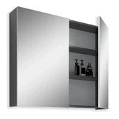 Teta Home Tokyo 65CM Mdf Banyo Üst Aynalı Dolap  Antrasit-Beyaz - 2