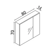 Teta Home Yalova 80 cm Mdf Banyo Aynalı Üst Dolap  Beyaz - 3