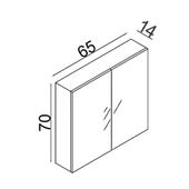 Teta Home Yalova 65 cm Mdf Banyo Aynalı Üst Dolap  Atlantik Çam - 3