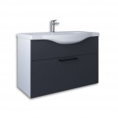 Teta Home Eko 80 cm Mdf Banyo Lavabolu Alt Dolap  Beyaz-Antrasit - 1
