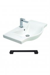 Teta Home Eko 80 cm Mdf Banyo Lavabolu Alt Dolap  Antrasit-Beyaz - 5