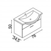 Teta Home Eko 80 cm Mdf Banyo Lavabolu Alt Dolap  Antrasit-Beyaz - 6