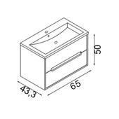 Teta Home Madrid 65 cm Mdf Banyo Lavabolu Alt Dolap  Teak-Sis Gri thumbnail 5