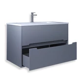 Teta Home Madrid 80 cm Mdf Banyo Lavabolu Alt Dolap  Sis gri thumbnail 2