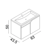 Teta Home Napoli 65 Cm Mdf Banyo Lavabolu Alt Dolap  Atlantik Çam-Beyaz thumbnail 5