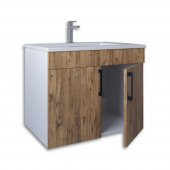 Teta Home Prag 65 cm Mdf Banyo Lavabolu Alt Dolap  Beyaz-Atlantik Çam - 2
