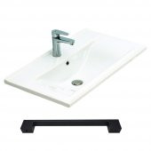 Teta Home Prag 65 cm Mdf Banyo Lavabolu Alt Dolap  Beyaz-Atlantik Çam - 3