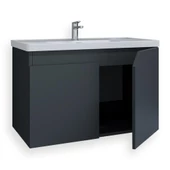 Teta Home Napoli 80 Cm Mdf Banyo Lavabolu Alt Dolap  Antrasit - 2