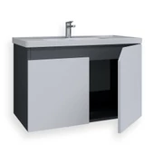 Teta Home Napoli 80 Cm Mdf Banyo Lavabolu Alt Dolap  Antrasit-Beyaz - 2