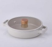 Neoflam Döküm Tencere Cam Kapaklı Fika Kısa 26cm Bej - 1