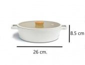 Neoflam Döküm Tencere Cam Kapaklı Fika Kısa 26cm Bej - 3