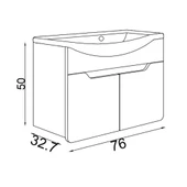 Teta Home Meksika 80 cm Mdf Banyo Lavabolu Alt Dolap  Antrasit-Kafkas Meşe thumbnail 4