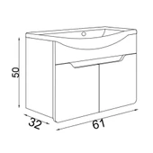 Teta Home Meksika 65 cm Mdf Banyo Lavabolu Alt Dolap  Beyaz-Antrasit - 4
