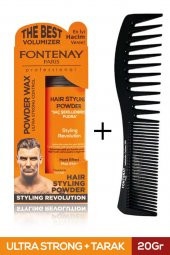 FONTENAY SAÇ ŞEKİLLENDİRİCİ PUDRA TOZ WAX ULTRA STRONG TURUNCU 20GR + ŞEKİL TARAK 2Lİ SET - 1