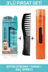 Fontenay Saç Şekillendirici Pudra Toz Wax Matt Effect + Şekil Tarağı + Saç Sprey 3lü Set - 1