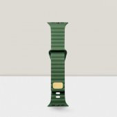 Cosmostech Akıllı Saat Watch için Uyumlu 42MM 44MM 45MM 49MM 1/2/3/4/5/6/se/7/8/ultra Silikon Kordon ve Kayışı Dalgalı Şerit Tasarım Yeşil - 1