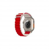 Cosmostech Akıllı Saat Watch için Uyumlu 42MM 44MM 45MM 49MM 1/2/3/4/5/6/se/7/8/ultra Çift Katman Kordon ve Kayışı Beyaz(Kırmızı) - 1