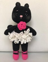 Şirin Balerin Kedi Amigurumi Organik Oyuncak - 1