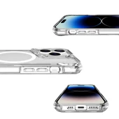 Vendas iPhone 15 Pro Uyumlu (15 Pro) Door Serisi Magsafe Destekli Darbe Direçli Elektroplated Şeffaf T-Max Kılıf - 6