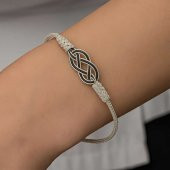 Gümüş Kazaziye Örgü Bileklik  SL5229 thumbnail 3