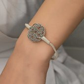 Gümüş Kazaziye Örgü Bileklik  SL5228 thumbnail 3