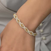 Gümüş Kazaziye Örgü Bileklik  SL5195 thumbnail 12