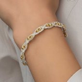 Gümüş Kazaziye Örgü Bileklik  SL5195 thumbnail 4