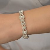 Gümüş İnci Kazaziye Örgü Bileklik SL5215 thumbnail 5