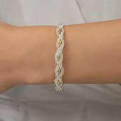 Gümüş Kazaziye Örgü Bileklik  SL5226 thumbnail 2