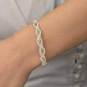 Gümüş Kazaziye Örgü Bileklik  SL5226 thumbnail 3